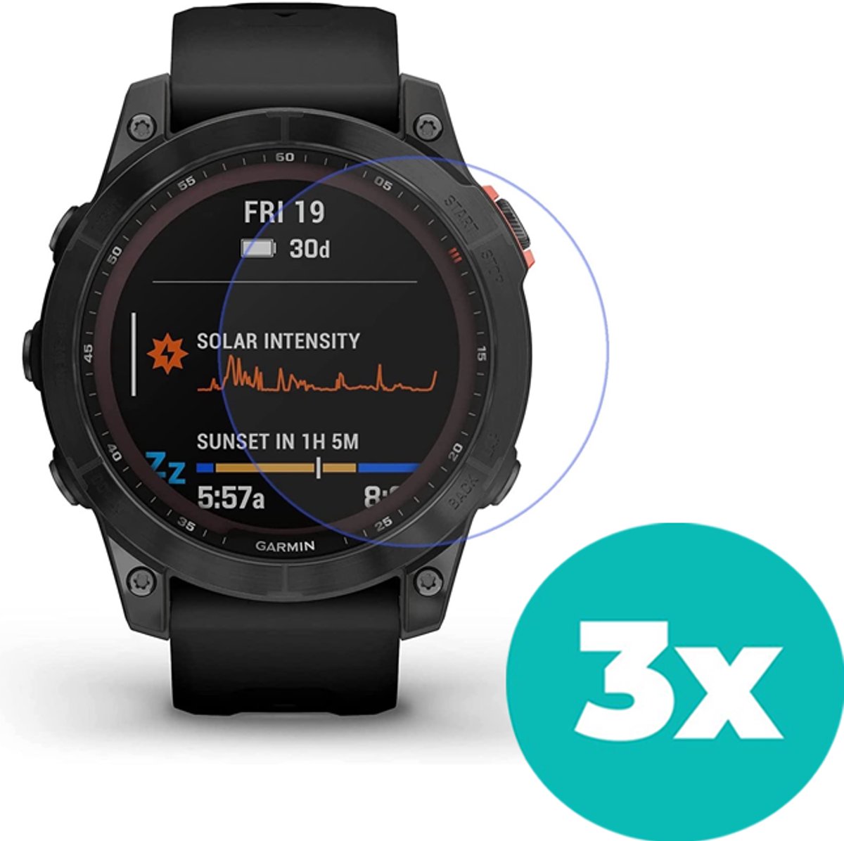 Bescherming geschikt voor Garmin Fenix 7 screenprotector - 3 stuks - Geschikt voor Garmin Fenix 7 & 7 Solar - Bescherming smartwatch scherm - Beschermer Garmin Fenix 7 screen protector beschermplaatje - 3 stuks