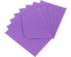 Allecto Plus - Voor Mini Enveloppen 50 Pack voor Groet Bruiloften - Paars - Goedkope Mini Gift Card Visitekaartje Envelop met 50 stuks.