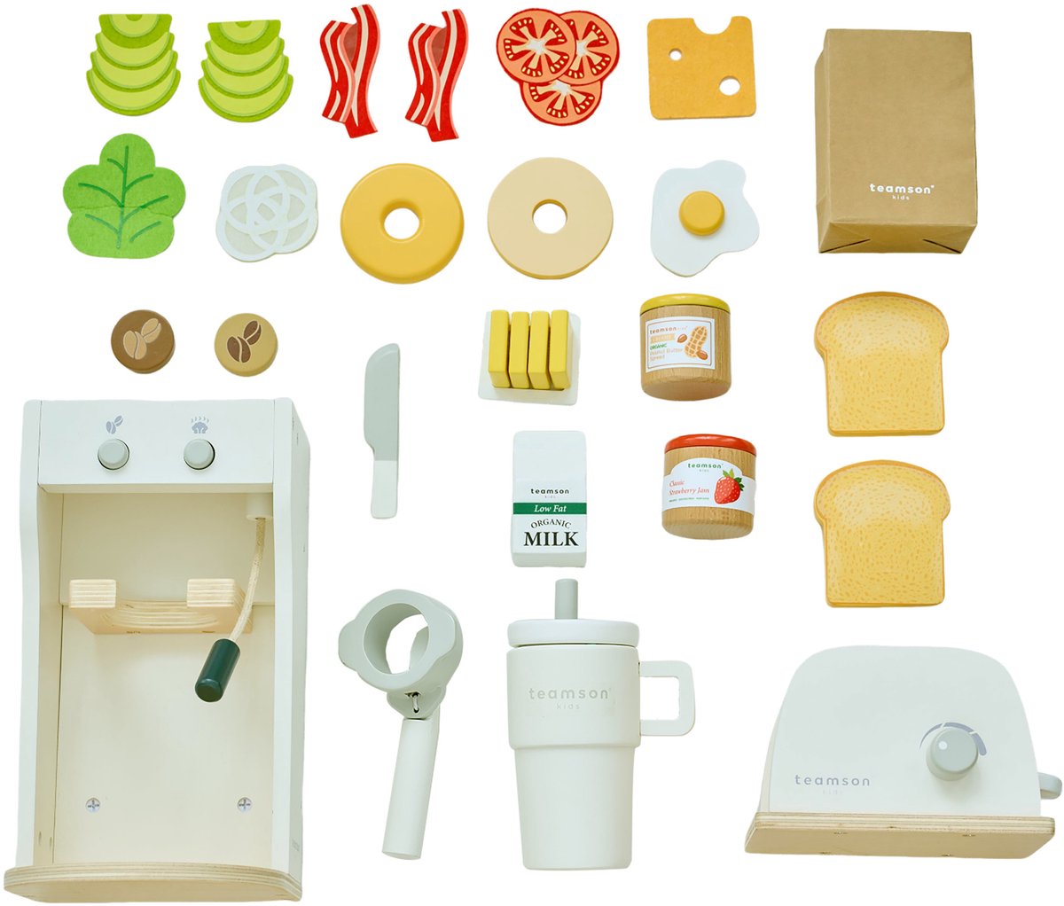Teamson Kids Houten Speelkeuken Ontbijt Accessoires - Rollenspel Speelgoed - Wit — afbeelding 3
