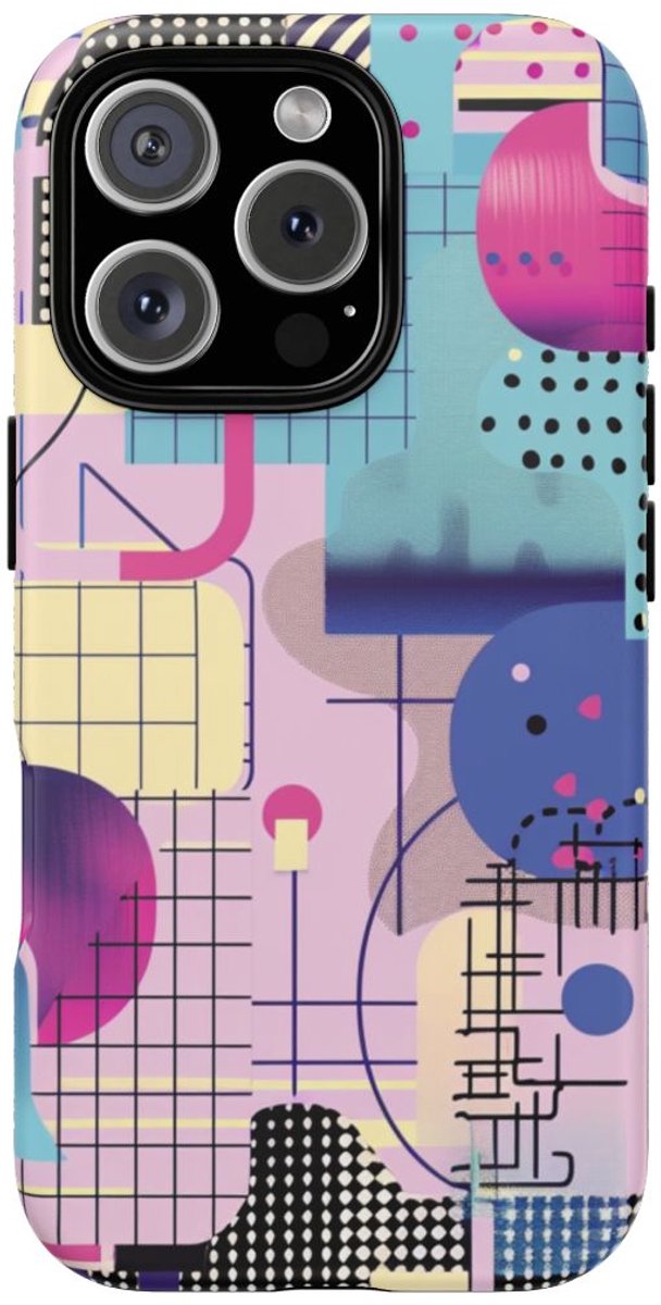 Kleurrijk Abstract Geometrisch Patroon – Telefoonhoesje Geschikt voor iPhone 16 Pro