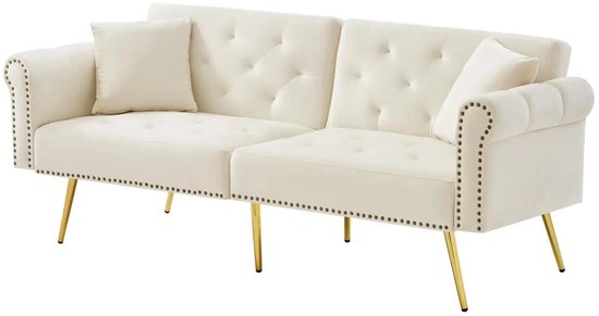 2-zits bank in teddy-fluweel stof met 2 kussens - Bruin - 148 x 89 x 79 cm 2-zits bank in teddy-fluweel stof met 2 kussens - Bruin - 148 x 89 x 79 cm