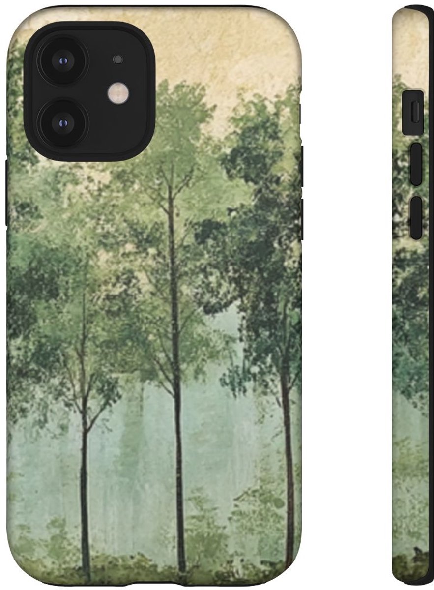 Groene Boomlijn Muurkunst – Telefoonhoesje Geschikt voor iPhone 12