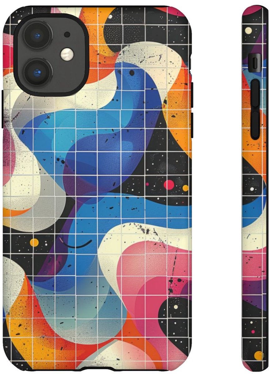 Kleurrijk Abstract Golvend Patroon – Telefoonhoesje Geschikt voor iPhone 11