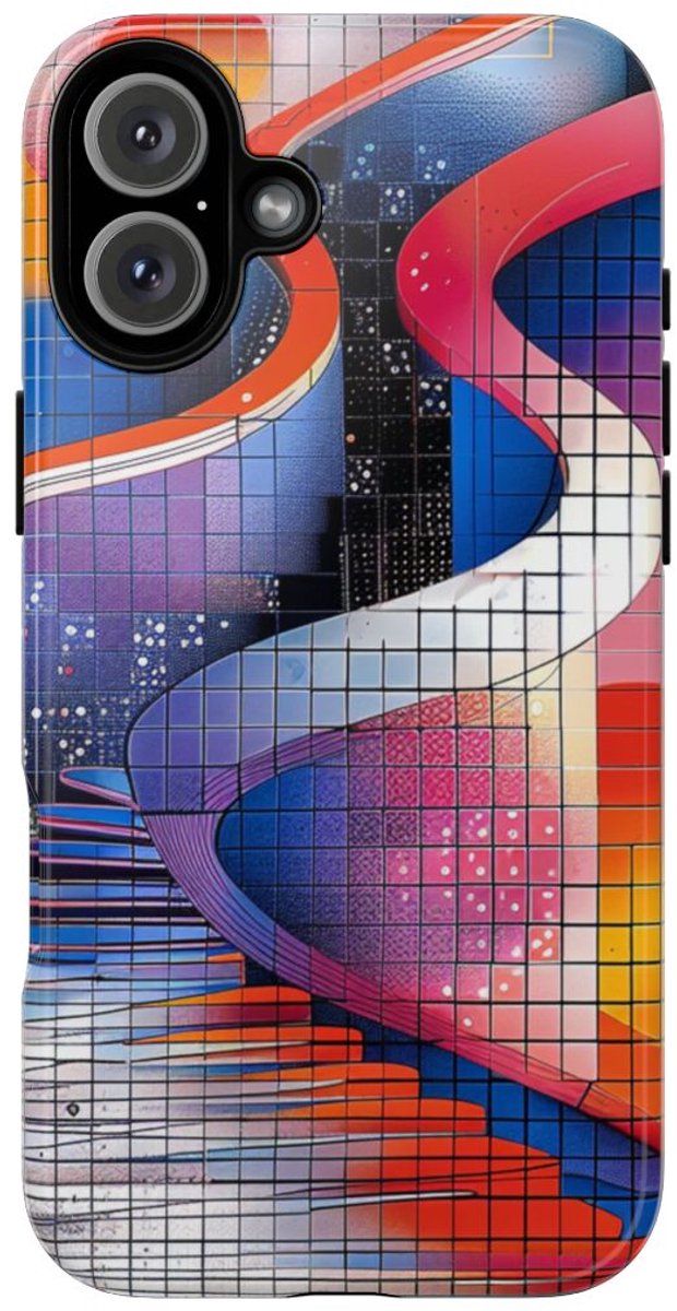 Kleurrijk Abstract Geometrisch Ontwerp – Telefoonhoesje Geschikt voor iPhone 16 Plus