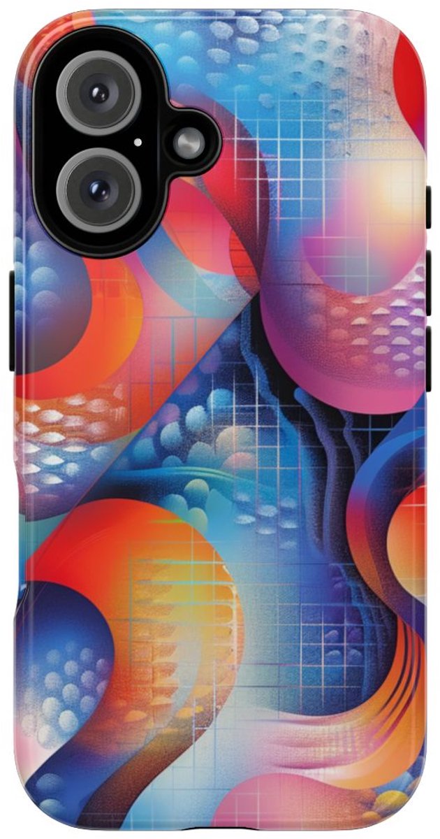 Kleurrijk Abstract Geometrisch Ontwerp – Telefoonhoesje Geschikt voor iPhone 16