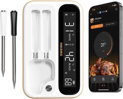 INKBIRD INT-12-BW WHITE Edittion Gift Box Inkbird INT-12-BW – Bluetooth & WiFi BBQ Thermometer – Digitale Vleesthermometer met App – Draadloze Keukenthermometer voor Barbecue, Grill, Oven en Sous-Vide kado Gift verpakking