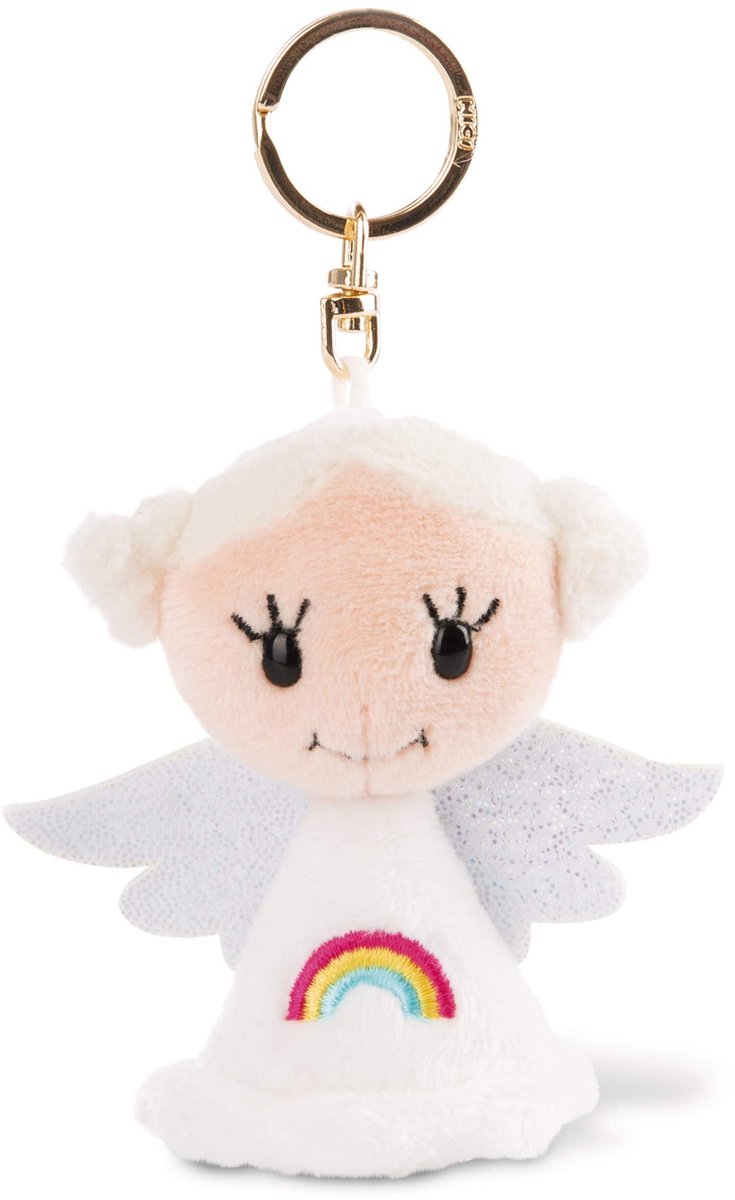 NICI Sleutelhanger Beschermengel "Veel Geluk" 9 cm - Geluksengel - Beschermengel met Regenboog - Engel Sleutelhanger voor Lanyard, Sleutelhanger & Sleutelhanger
