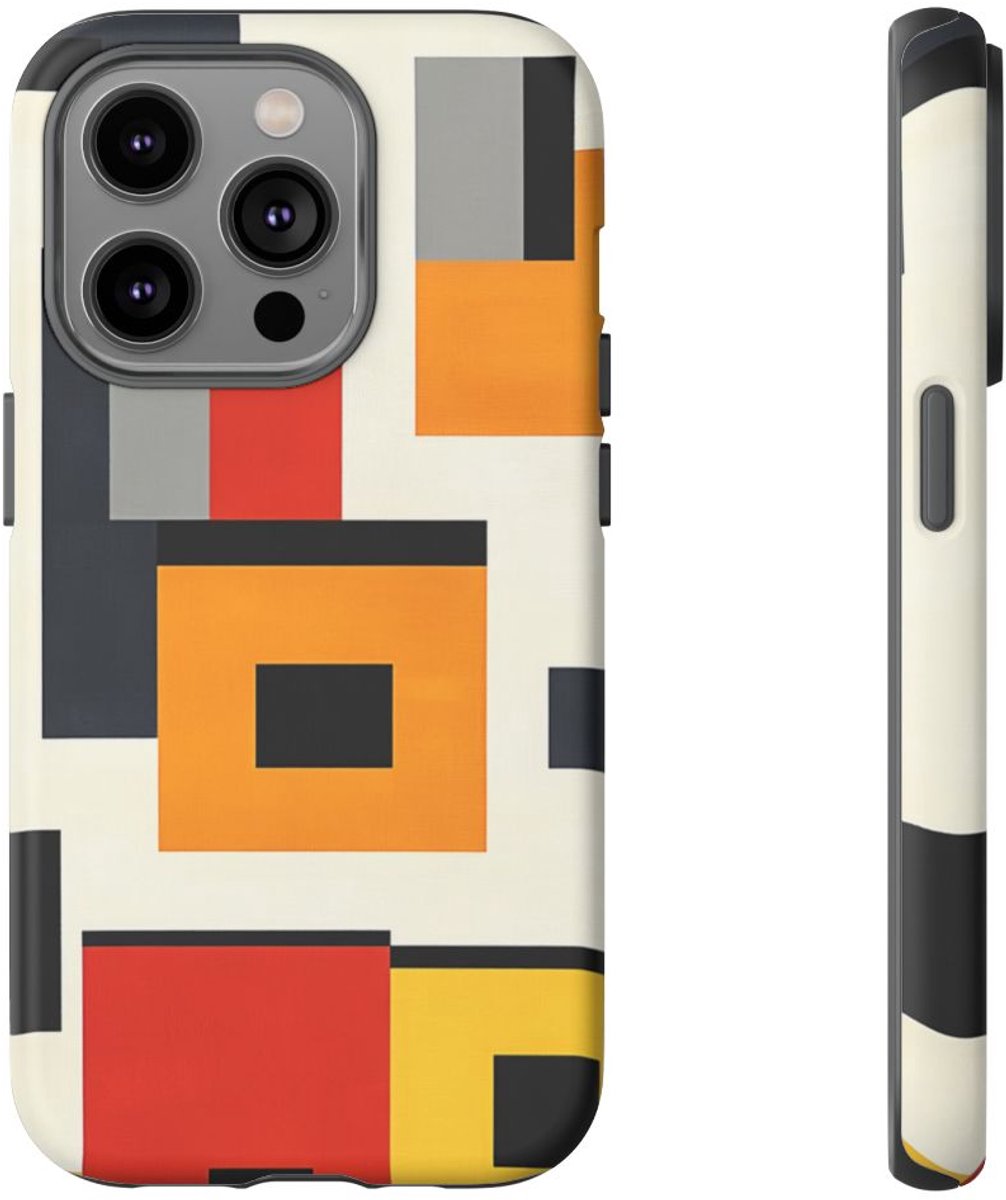 Geometrisch Abstracte Kleurenblokken – Telefoonhoesje Geschikt voor iPhone 14 Pro