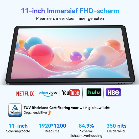 KINGRID Android Tablet, 11 Inch Android 16 Tablet, 8000mAh, 24GB RAM 128GB ROM 2TB Expand FHD Touchscreen, 13MP+5MP Dual Camera, Octa-core Processor, Gemini AI, GPS, Widevine L1