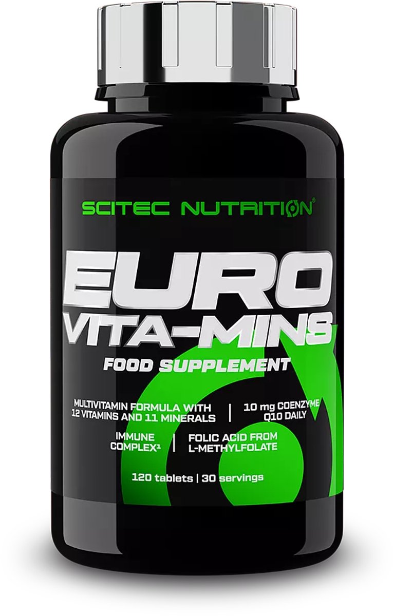 Scitec Nutrition® - Euro Vita-Mins (120 tabletten) - 30 doseringen - multivitamine - vitamine A, C, D, E en het volledige B-complex - co-enzym Q10 - vitaminen
