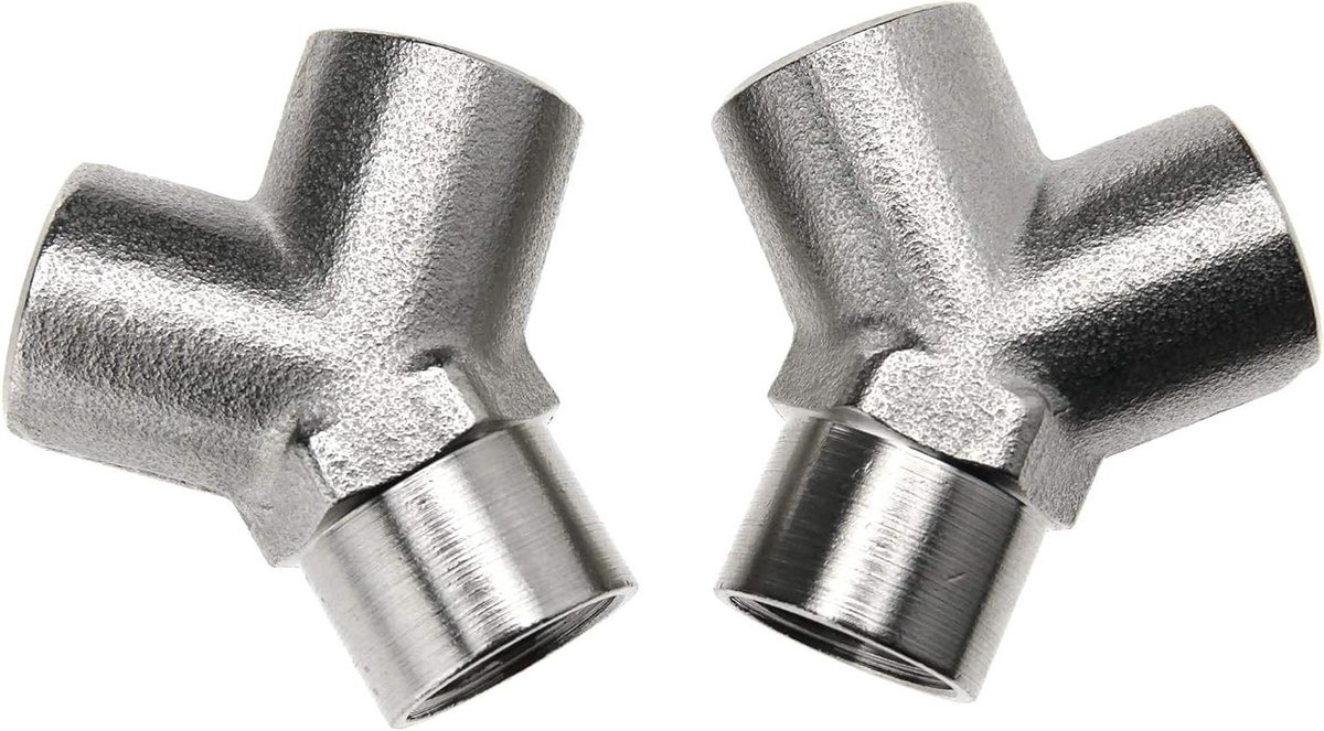 Allecto Premium - 3 Way Y Vormige Airline Connector 1/4 Inch - Vrouwelijke Slangpijp Splitter - Set van 2