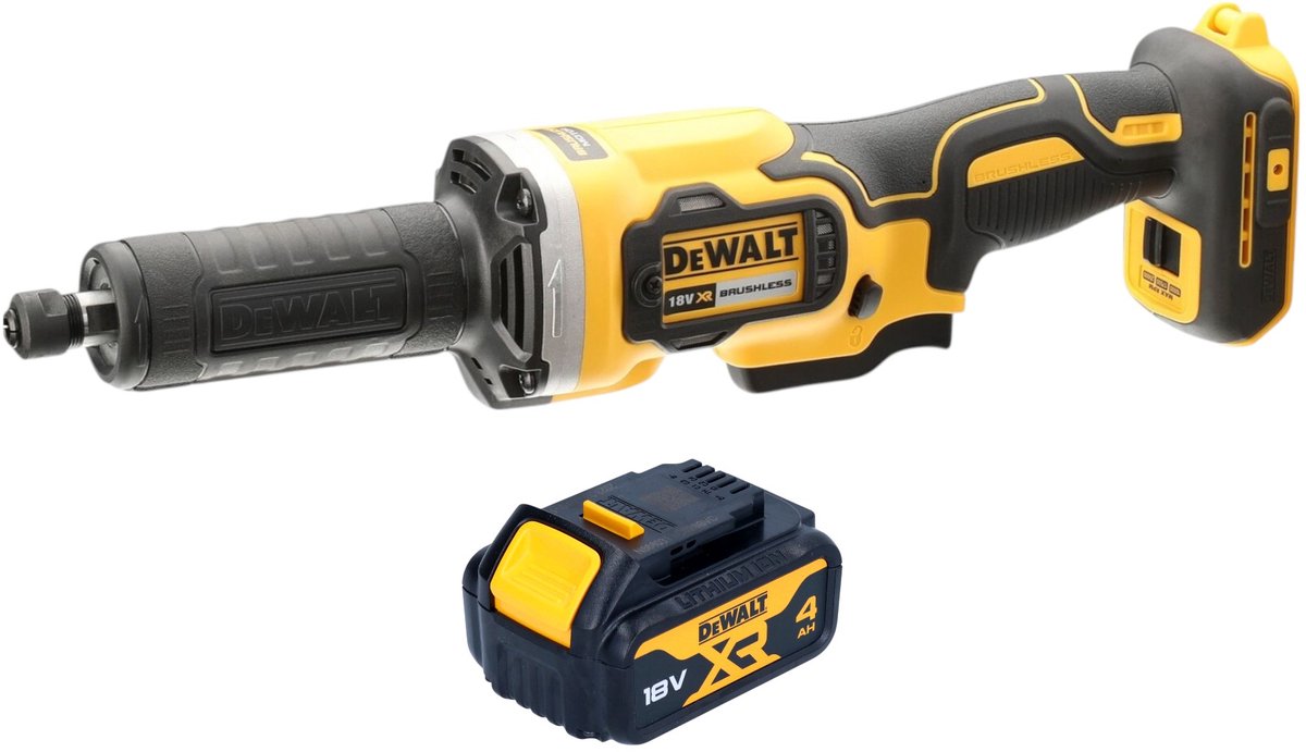 DeWalt DCG 426 N accu rechte slijper 18 V borstelloos + 1x oplaadbare accu 4.0 Ah - zonder oplader