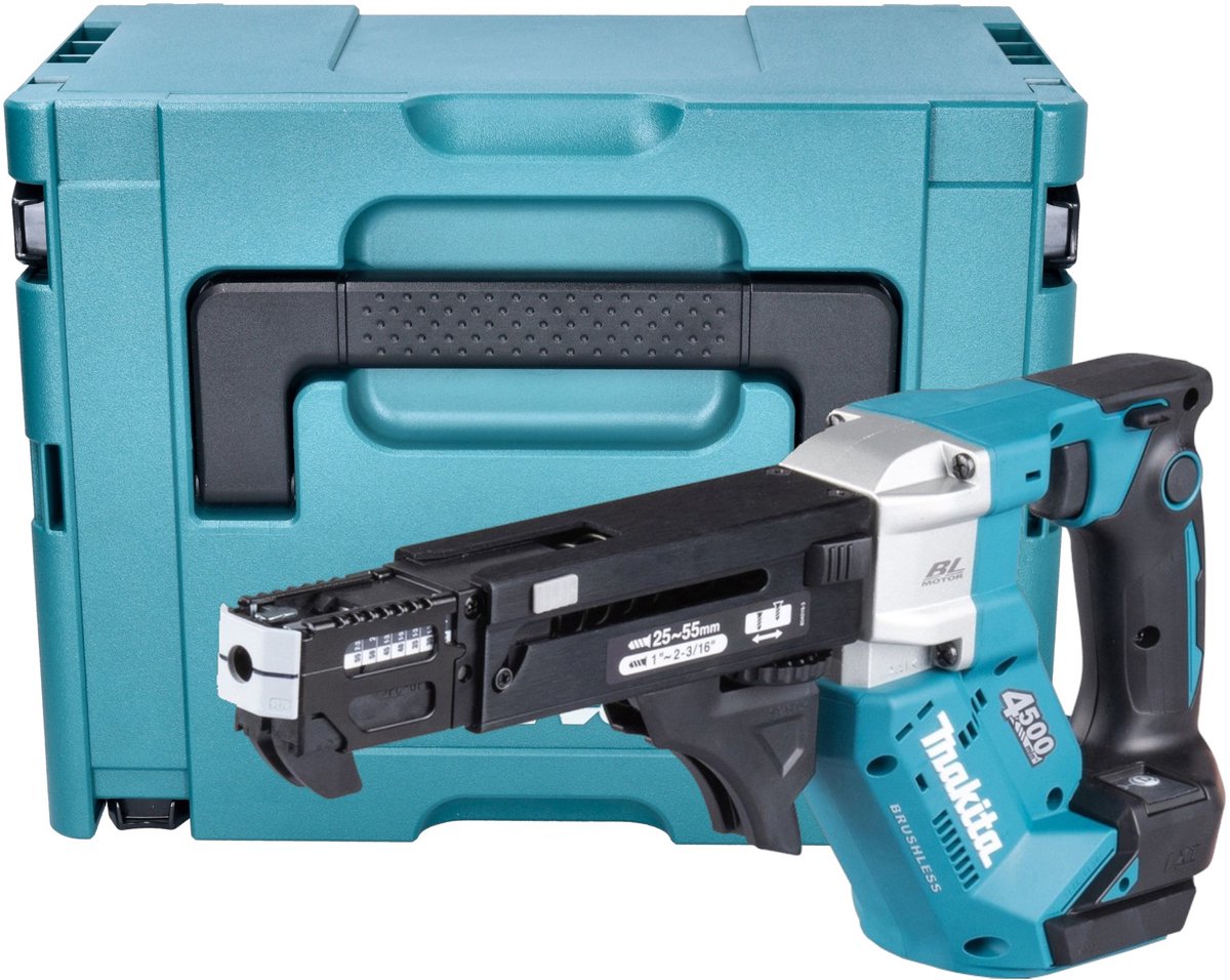 Makita DFR 552 ZJ accu-magazijnschroevendraaier 18 V 25 - 55 mm borstelloos + Makpac - zonder accu, zonder oplader