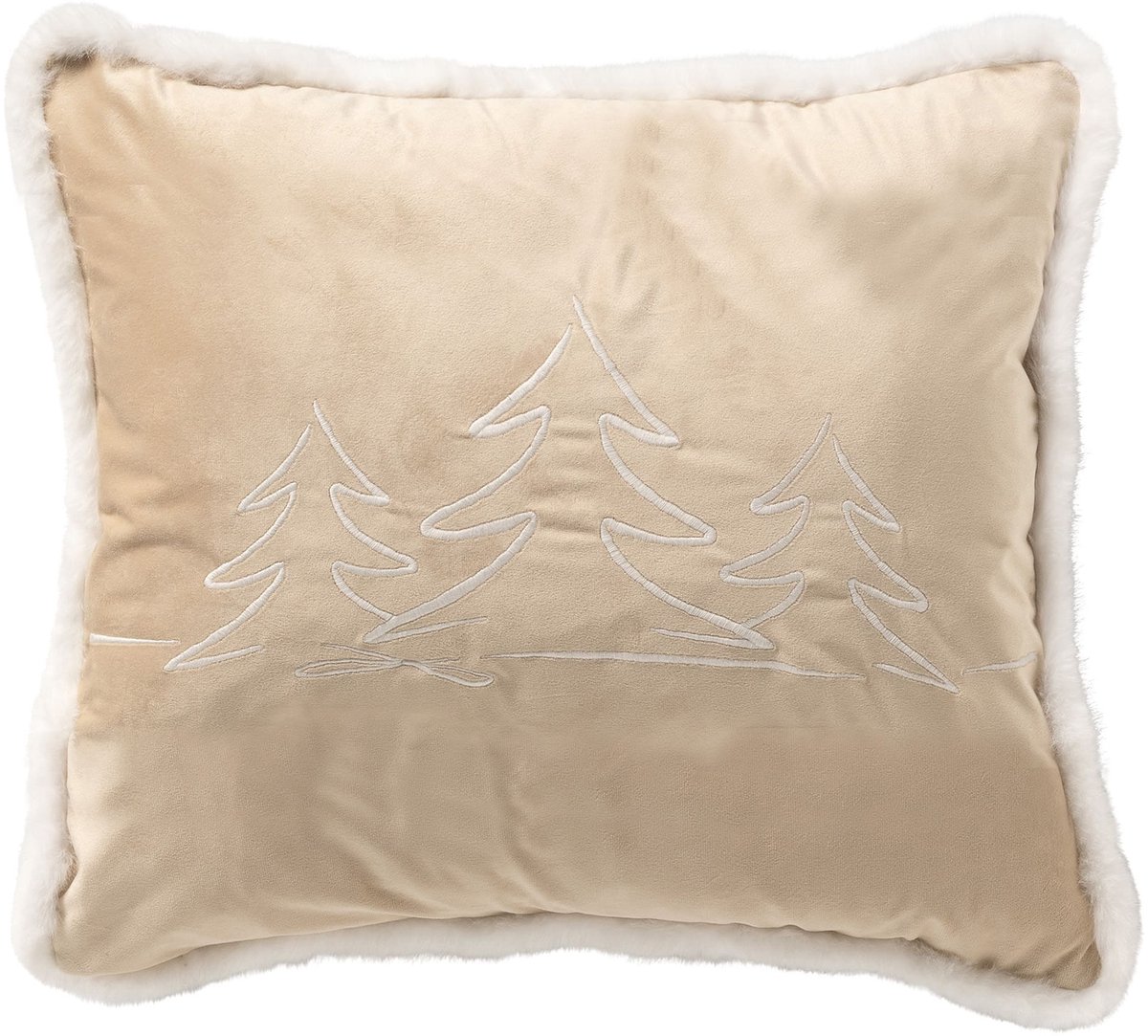 Textino ARBRE - sierkussen 45x45 cm - kerst - Bleached Sand - beige Lichtbeige