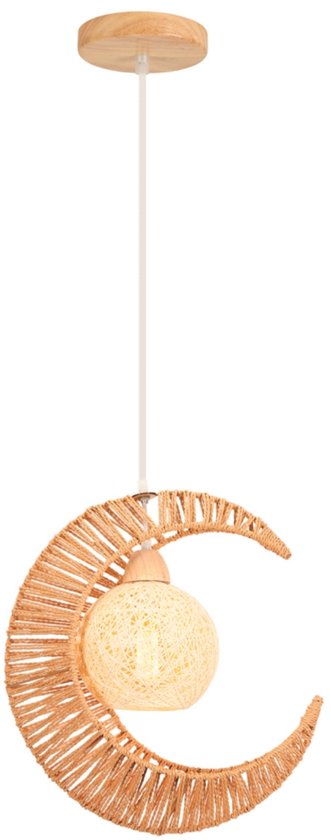 Hanglamp Boho Kroonluchter Maan Plafondlamp E27 voor Slaapkamer Woonkamer Café