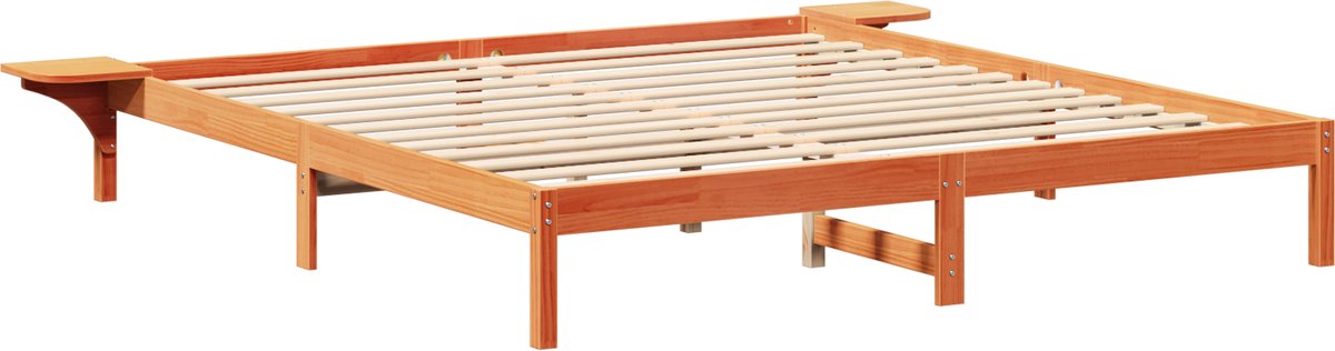 vidaXL - Bedframe - Wasbruin - 200 - x - 200 - cm - Massief - grenenhout