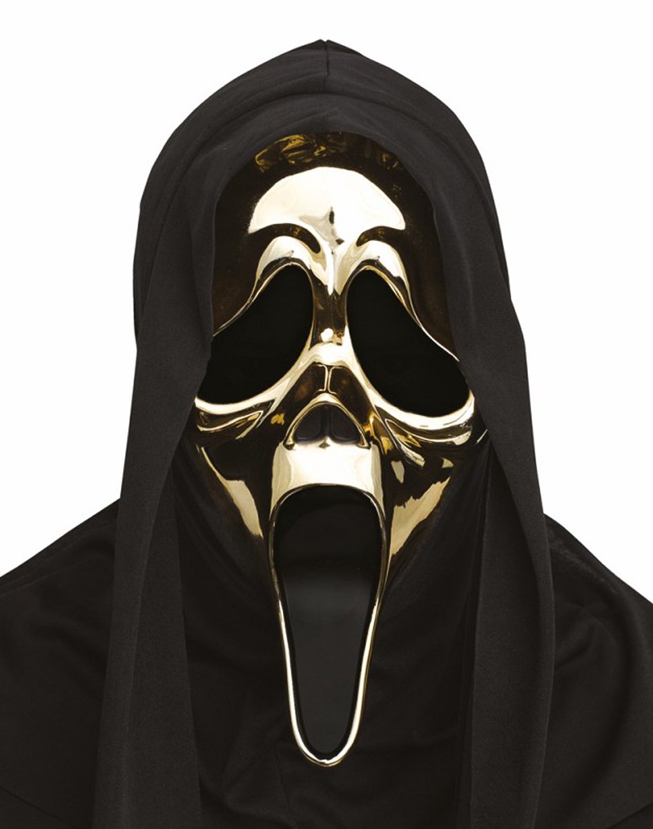 CHAKS - Scream -masker voor volwassenen, verchroomd goud