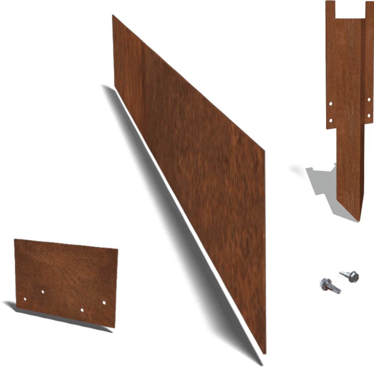 Cortenstaal borderrand - Recht - Hoogte 25 cm - Complete set 15 meter - Roestkleur - MySteel