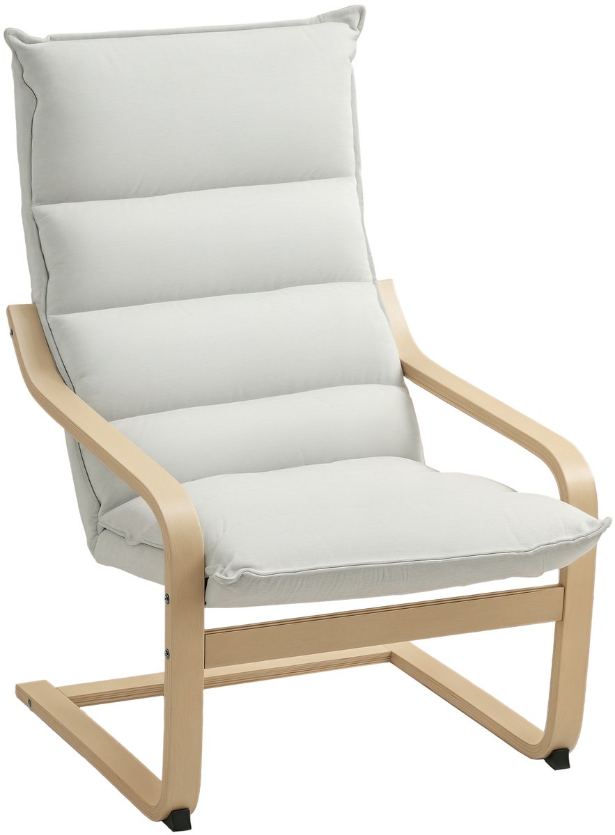 HOMCOM-Accentstoel-Fluwelen (100% polyester)-67x83x105cm-Crème