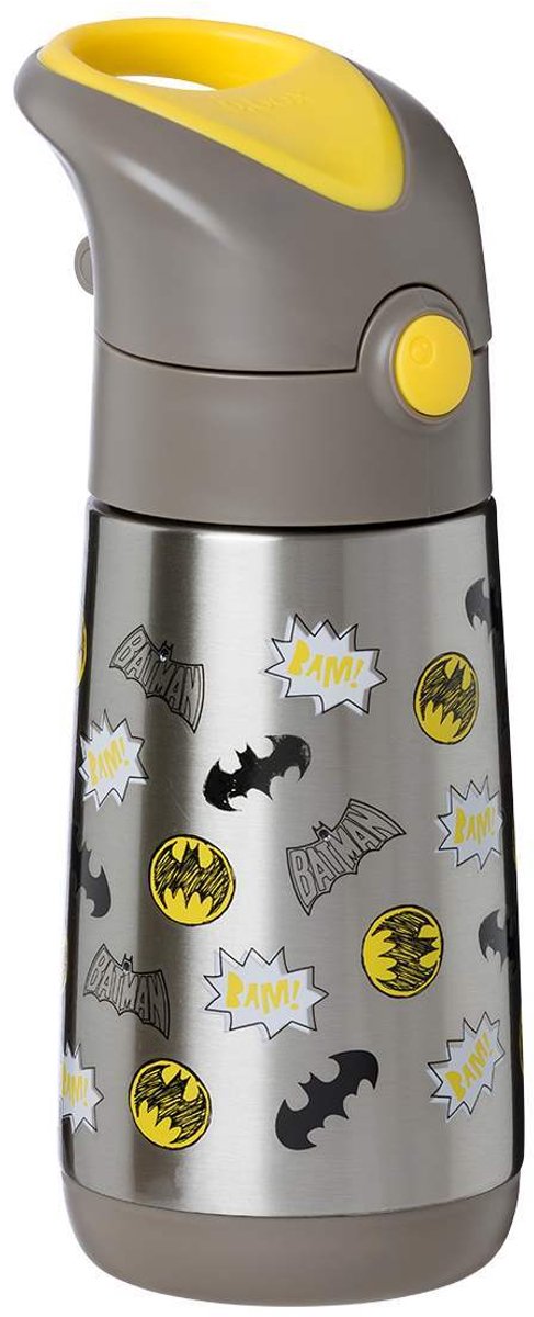 b.box Batman geïsoleerde waterfles voor kinderen - drievoudige wand van roestvrij staal - houdt dranken tot 8 uur koud en tot 6 uur warm - siliconen rietje met vrije doorstroming - drukknopopening - Drinkbekers - draaggreep -Drinkflessen - 350ml van b.box — afbeelding 2