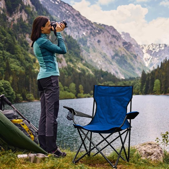 Lexorion Campingstoel - Kampeerstoel - Campingstoelen Set van 4 - Opvouwbaar Campingstoel - Strandstoel - Draagvermogen 120 kg - Klapstoel - Vouwstoel - Camping - Kamperen - Visstoel - Klapstoelen - Festival Stoel - Blauw van Lexorion — afbeelding 5