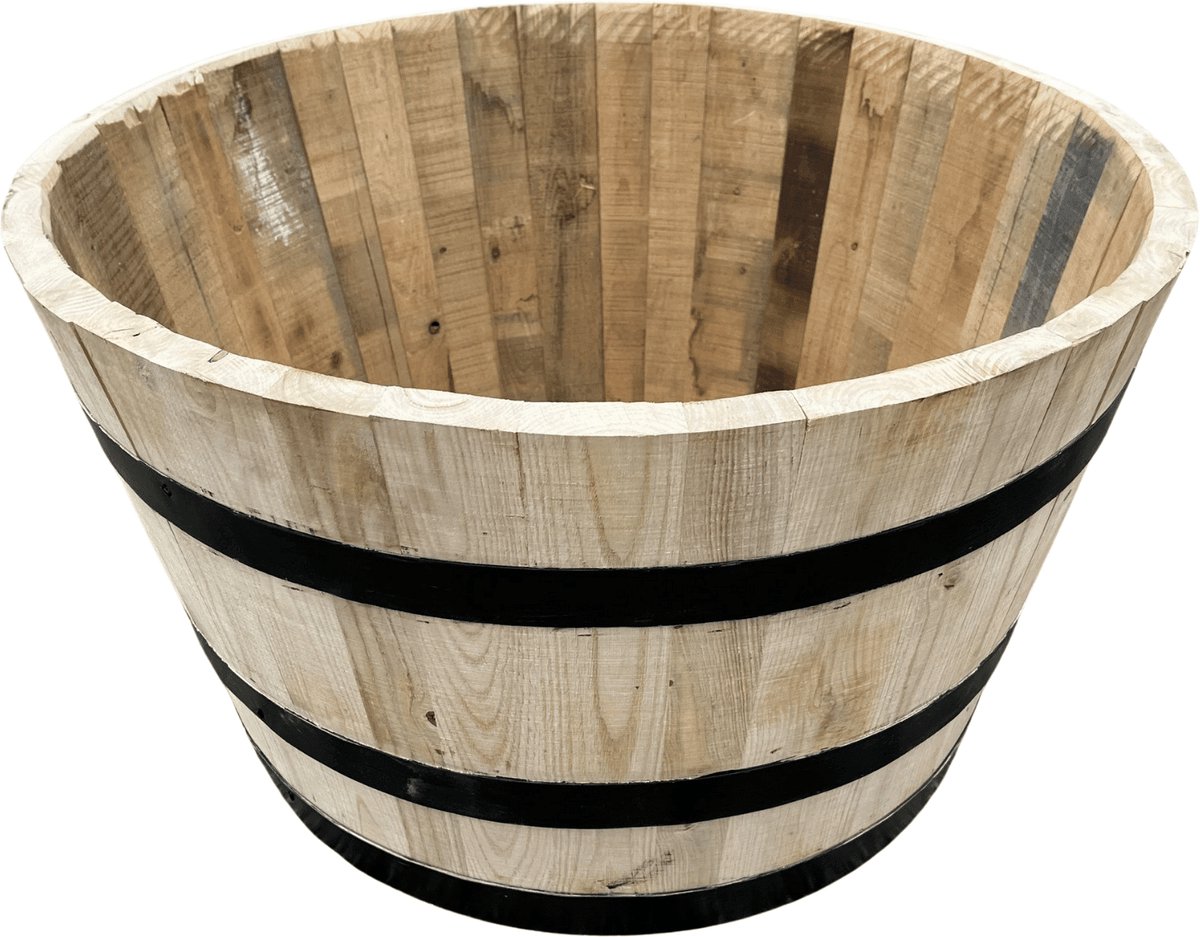 Plantenbak 300 liter kastanjehout - Zwarte Banden