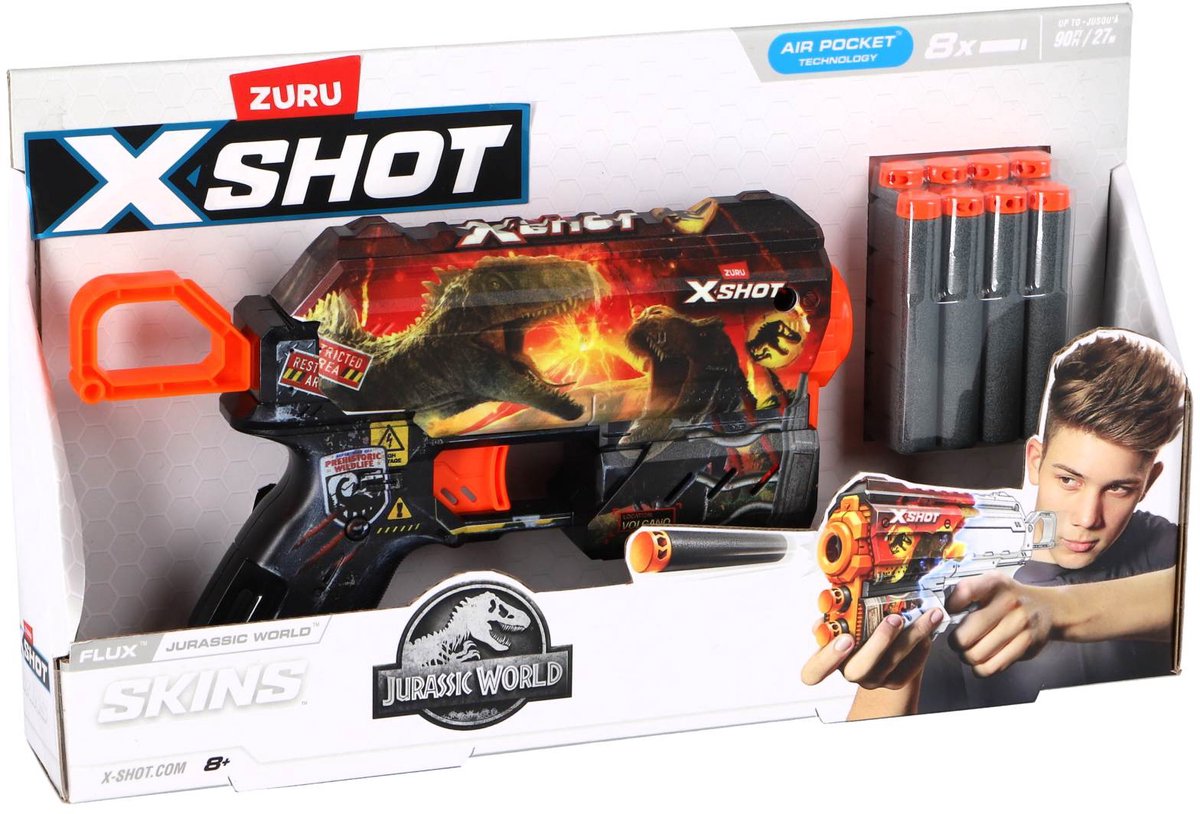 X-Shot skins flux Jurassic 8 darts