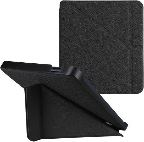 kwmobile e-reader hoesje geschikt voor Kobo Libra 2 hoes - Ereader flip case met standaard - E reader cover van kunstleer - In zwart van Merkloos — afbeelding 5