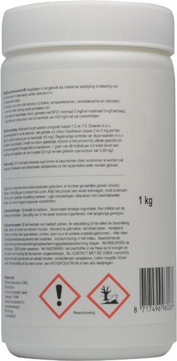 Pool Power Mini Flacon Desinfectie- en Anti-algmiddel voor Zwembaden - 1 kg (Chloor tabletten 90% actief chloor) — afbeelding 7