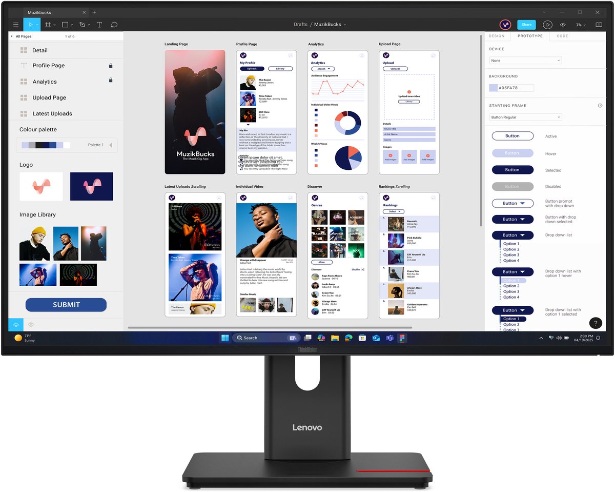 Lenovo ThinkVision T32UD-40 Monitor