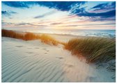 WALLARENA - Fotobehang - 150x105 cm - Fototapete van een strand met zee en duinen voor de slaapkamer of woonkamer