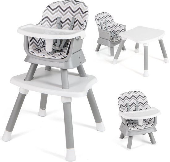 COSTWAY 6-in-1 babystoel, kinderstoel, eetstoel, leertafel
