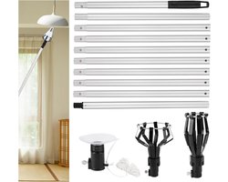 TheLau - Gereedschap voor het gemakkelijk vervangen van gloeilampen in hoog plafond - Met stang en zuignap - Geschikt voor plafond inbouwverlichting - Lang bereik