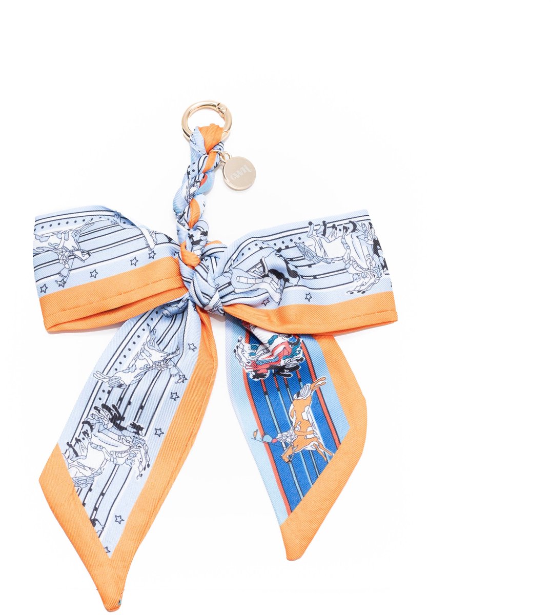 xoxo Wildhearts Bag Charm - Parisian Bow - Orange & Blue - Hangertje voor handtas - Accessoire voor dames tas - Strikje - Hanger met strik - Sleutelhanger - Oranje / Blauw