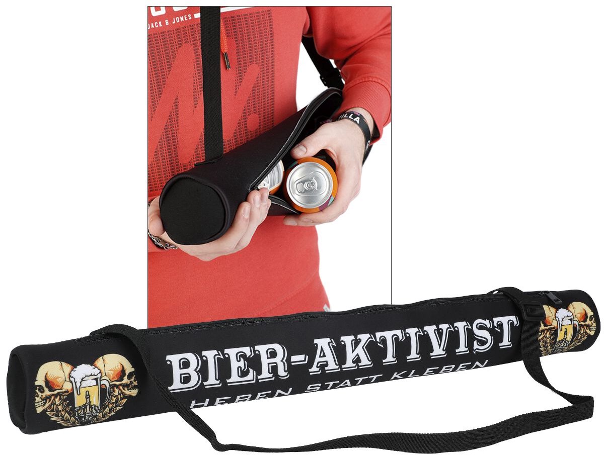 Alkohol & Party Tas voor blikjes - Heben statt kleben Unisex Koeltas - zwart - Standard