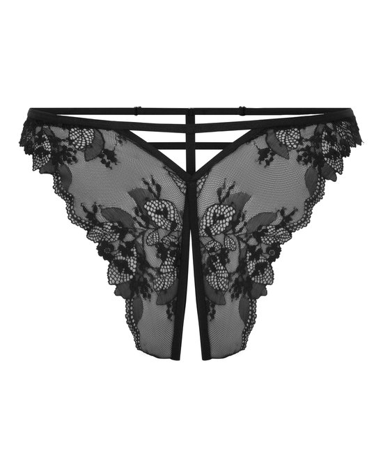 Hunkemöller Dames Lingerie Brazilian met open kruis Amari - Zwart - maat M