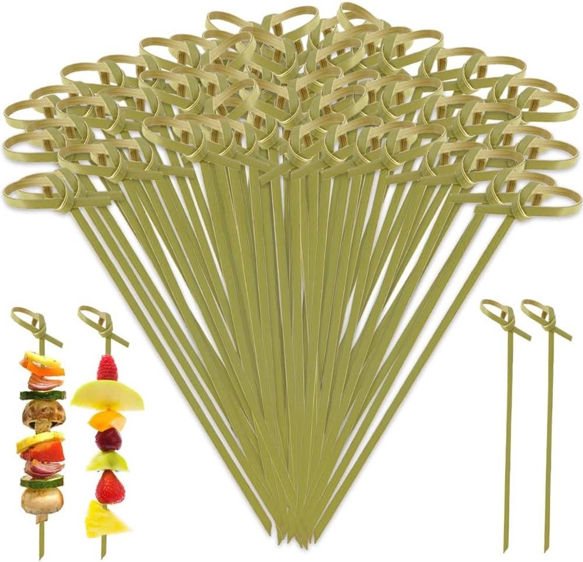 Inovra Plus - Cocktailprikkers Natuurlijk Bamboe 300 stuks - Voorgerechten Dranken Fruit Barbecue - 12 cm Tandenstokers Voedselprikkers Snackbar