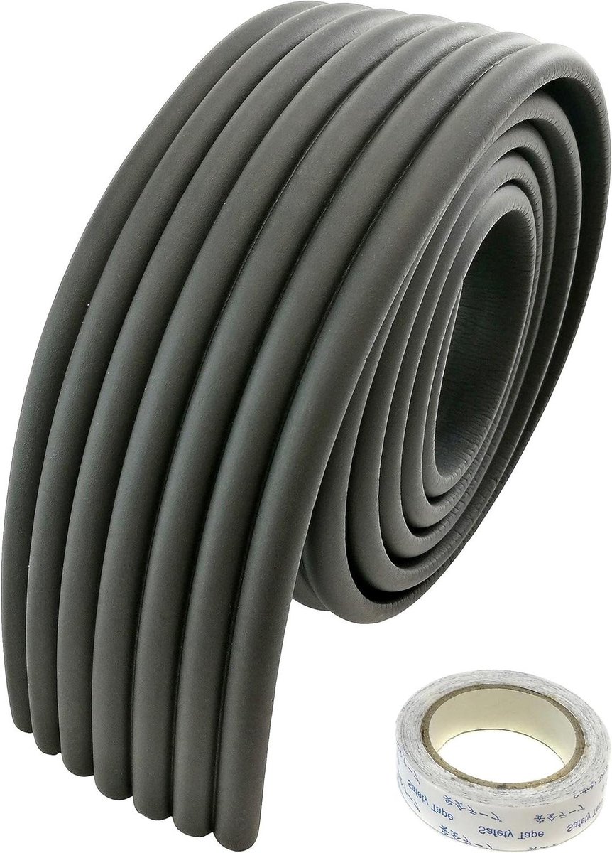 Allecto Plus - Universele Zekering Buffer 8mm x 80mm x 2m - Zacht Schokbescherming Schuim - Anti-Collision Bumper - Zwart - Botsbescherming