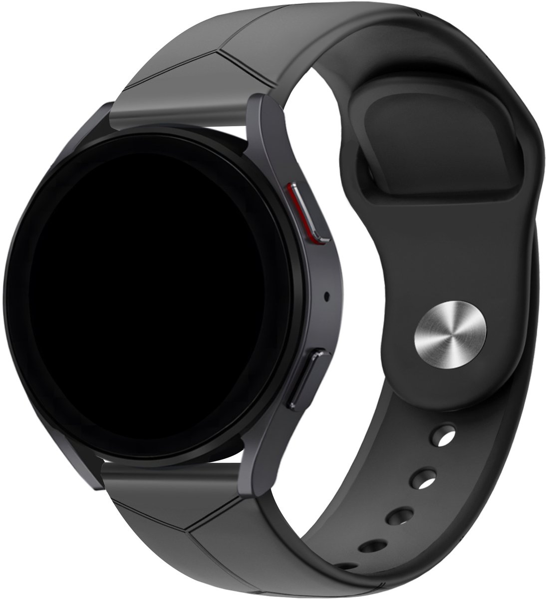 BALR. Hexagon horlogeband – geschikt voor 22mm smartwatches – Samsung Galaxy Watch 4/5/6/7 (44mm), Huawei GT 2/3 (46mm), Amazfit GTR 2/3/4, Fossil Gen 5/6 en meer – Zwart