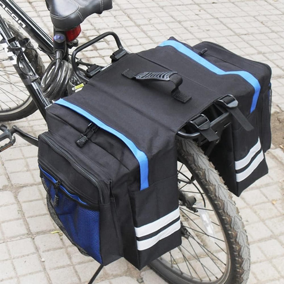 Fietstas - Waterdichte bagagedragertas - Dubbele tas - Blauw