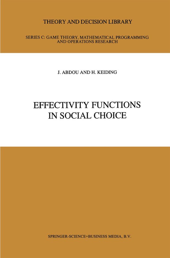 Effectivity Functions in Social Choice - cover