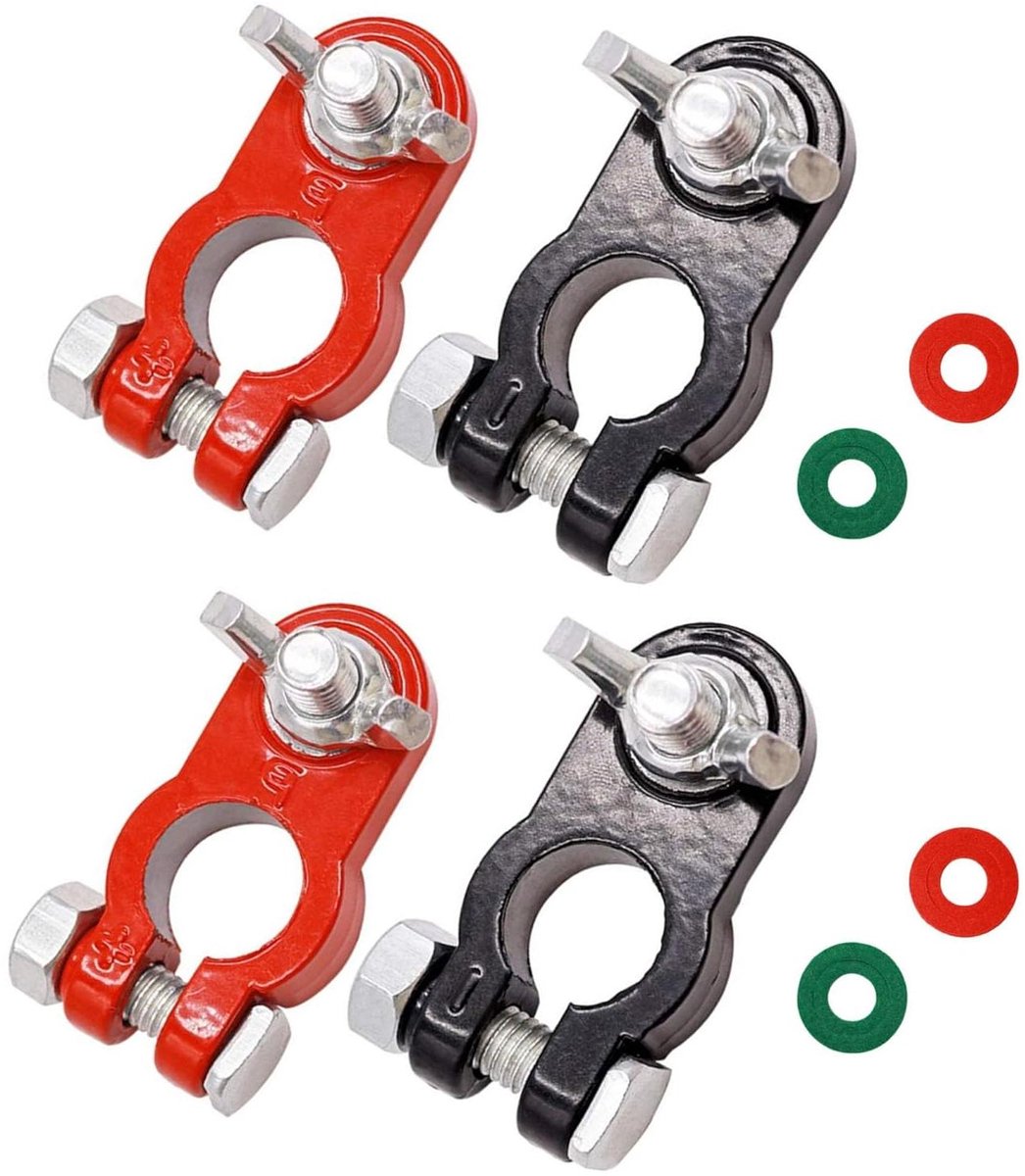 Allecto Plus - Accupoolklemmen voor auto & marine 12/24/60 V - Aluminium batterijklemmen - Set van 2