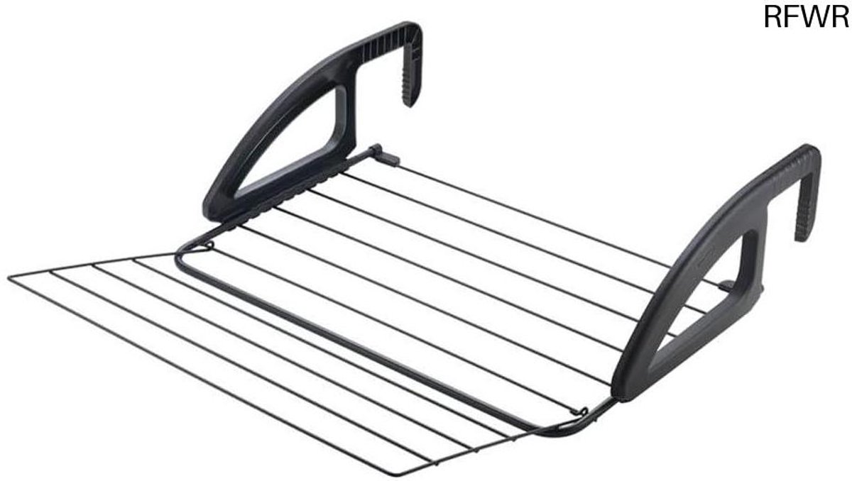 RFWR® Verwarmings- en balkonwasdroger - Verstelbaar, metaal, 62 x 61 cm - Mat zwart