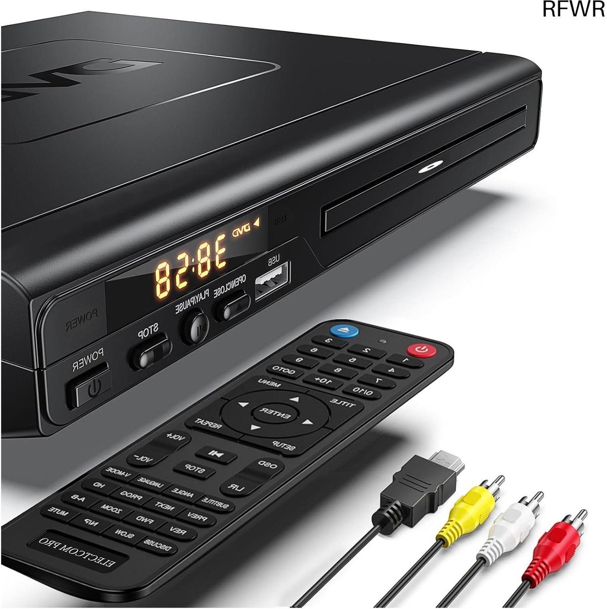 RFWR® DVD-speler met HDMI-kabel - Multi-regio DVD-speler voor TV met afstandsbediening