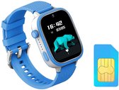 Montre connectée enfant AngelTech Ultra 4G – GPS précis – Carte SIM incluse – 10 Go data + appels/SMS illimités (NL) – Appels vidéo – Mode école – Smartwatch Slim – 1 Go RAM – 8 Go ROM – Traceur GPS – Bleue