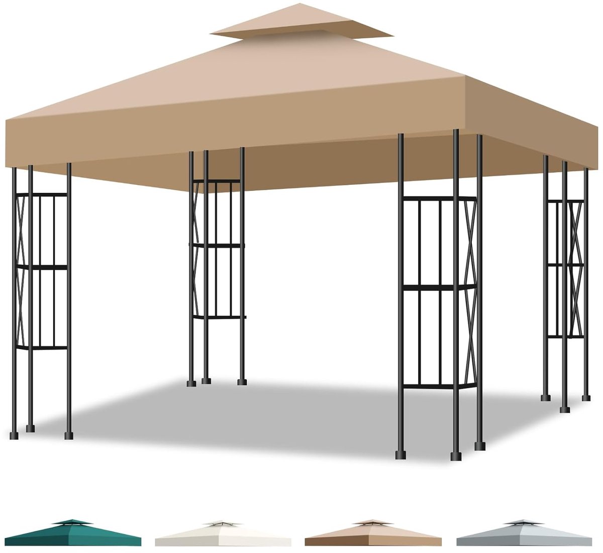 Waterdicht pergola-zeil - UV-bescherming - 1 stuk - 300D polyester - 3 x 3 m