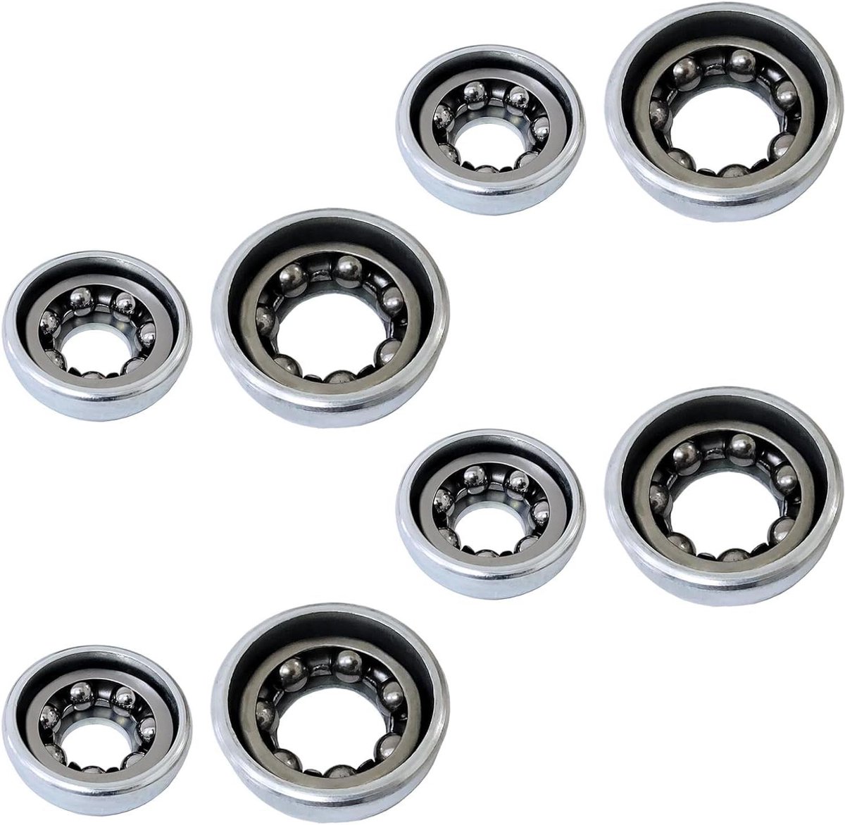 Inovra - 4 stuks vooras cups voor 5/16 voorwielnaaf + 4 stuks achteras cups voor 3/8 achterwielnaaf mountainbike met 2 voor- en 2 achterwielnaaflagers . - Fietsgereedschap