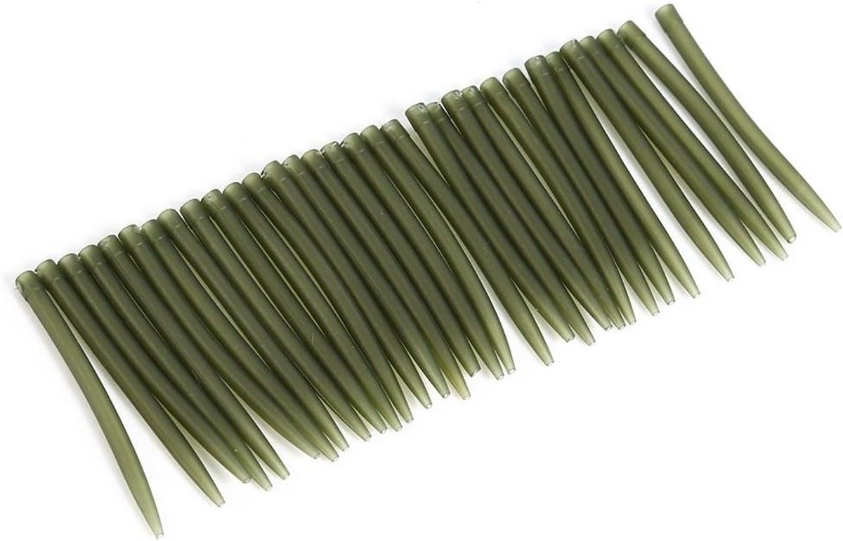 Allecto Plus - 30 stuks veiligheidsclip voor vissen - donkergroen - 51mm - wisselbare staartswivel