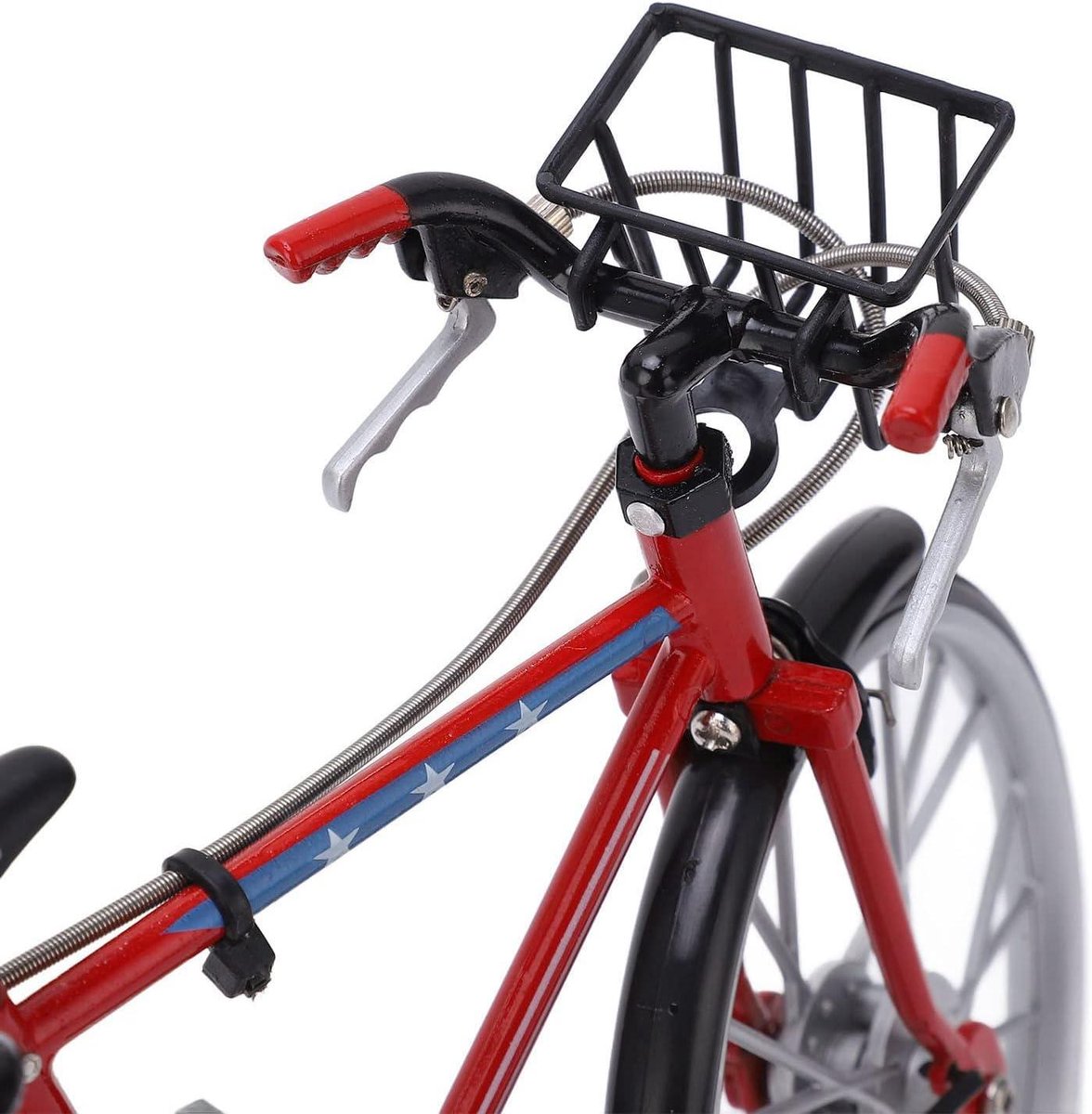 Allecto Plus - Mini Tandem Fiets Speelgoed en Verzamelobjecten Miniaturen 1/10 - Kinderen Tandem Fietsmodel voor Thuisdecoratie