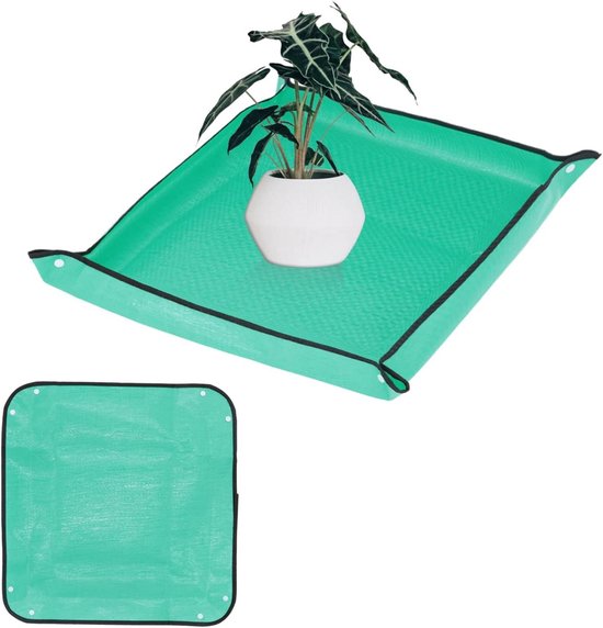 Tapis de rempotage imperméable pour plantes - Pliable - Anti-salissures - Convient aux Plantes de jardin - Vert - 50 cm x 50 cm